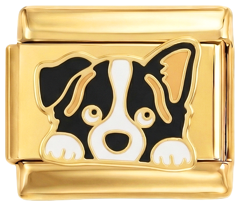 Dog Perky Ear on Gold