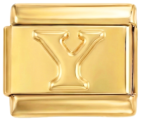 Letra Y en oro, sobre oro