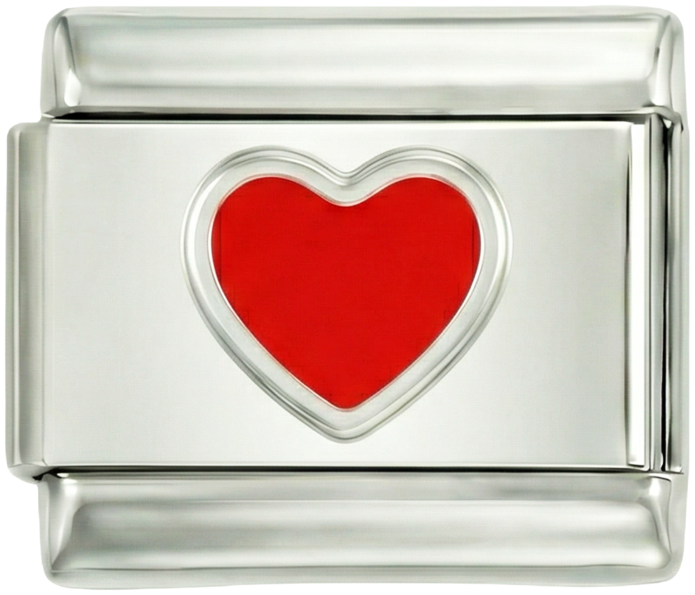 Cœur rouge, en argent