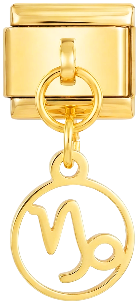Signo de Capricornio colgante sobre oro
