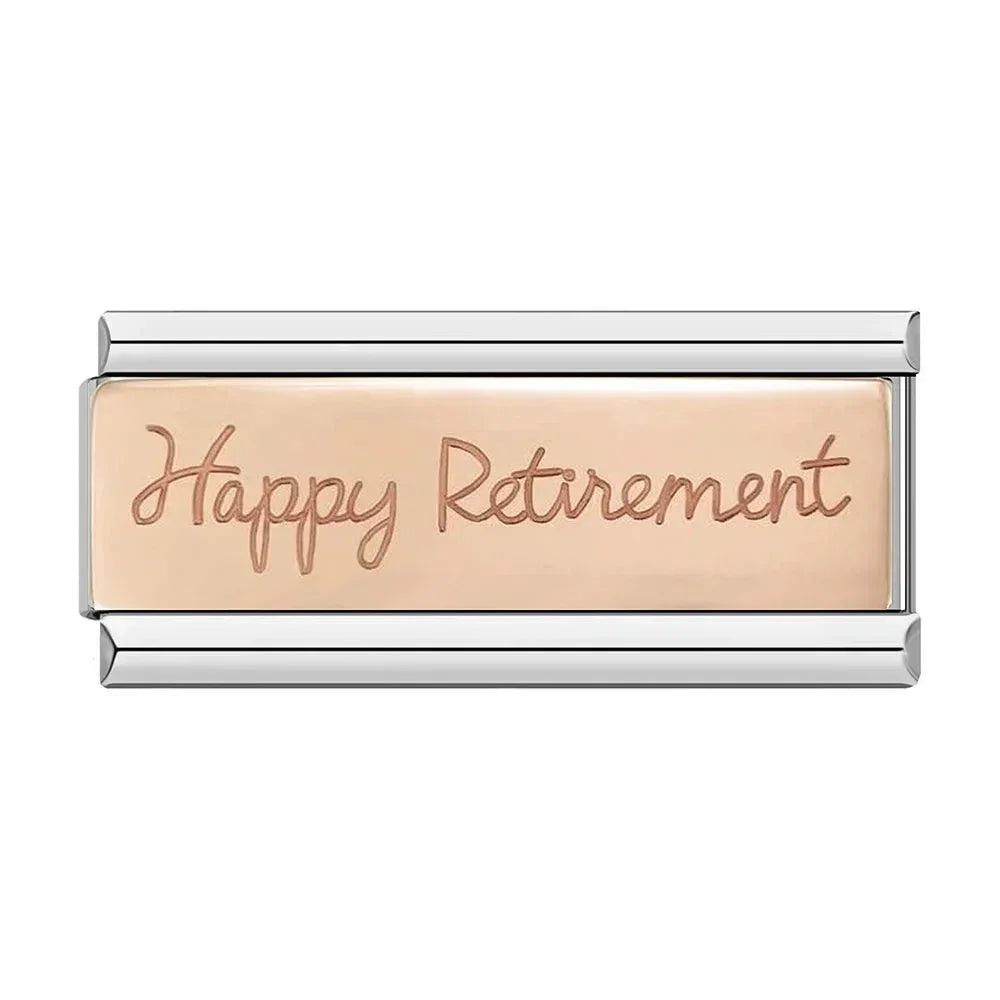 Happy Retirement, on Silver - Charms Official