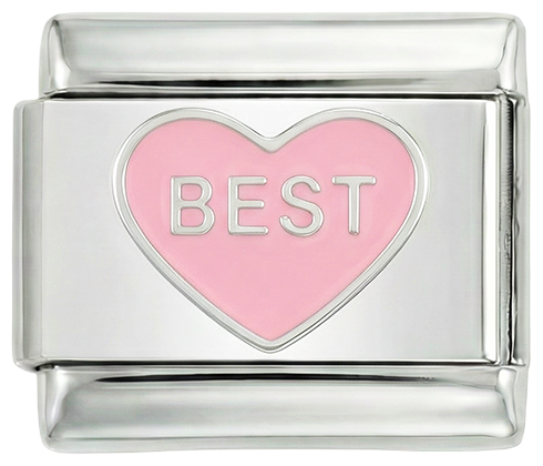 Corazón rosa, mejor, en plata