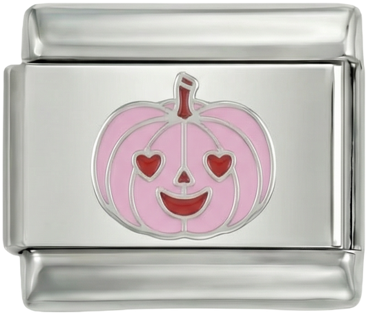 Happy Pink Pumpkin on Silver