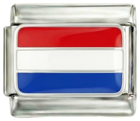 Pendiente de añadir - Bandera de los Países Bajos, en plata