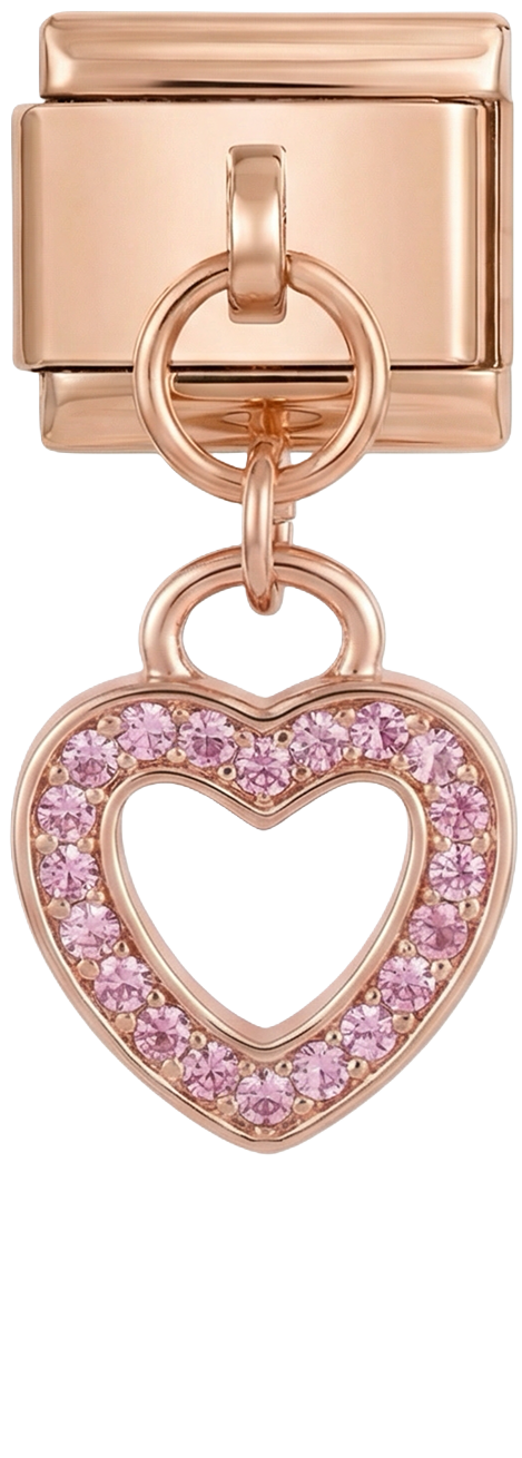 Rose Gold Heart with Stones, on Silver - Rose-Gold-Heart-with-Stones-on-Silver.png