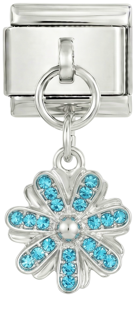 Fleur turquoise avec pierres