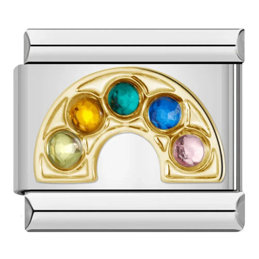 Gold Rainbow with Multicolor Stones - Charms Official