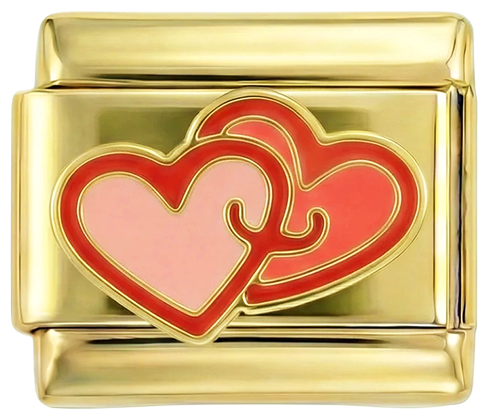 Hugging Pink Hearts on Gold - hugging-pink-hearts-on-gold.png