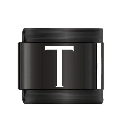 Letter T in White, on Black - Charms Official