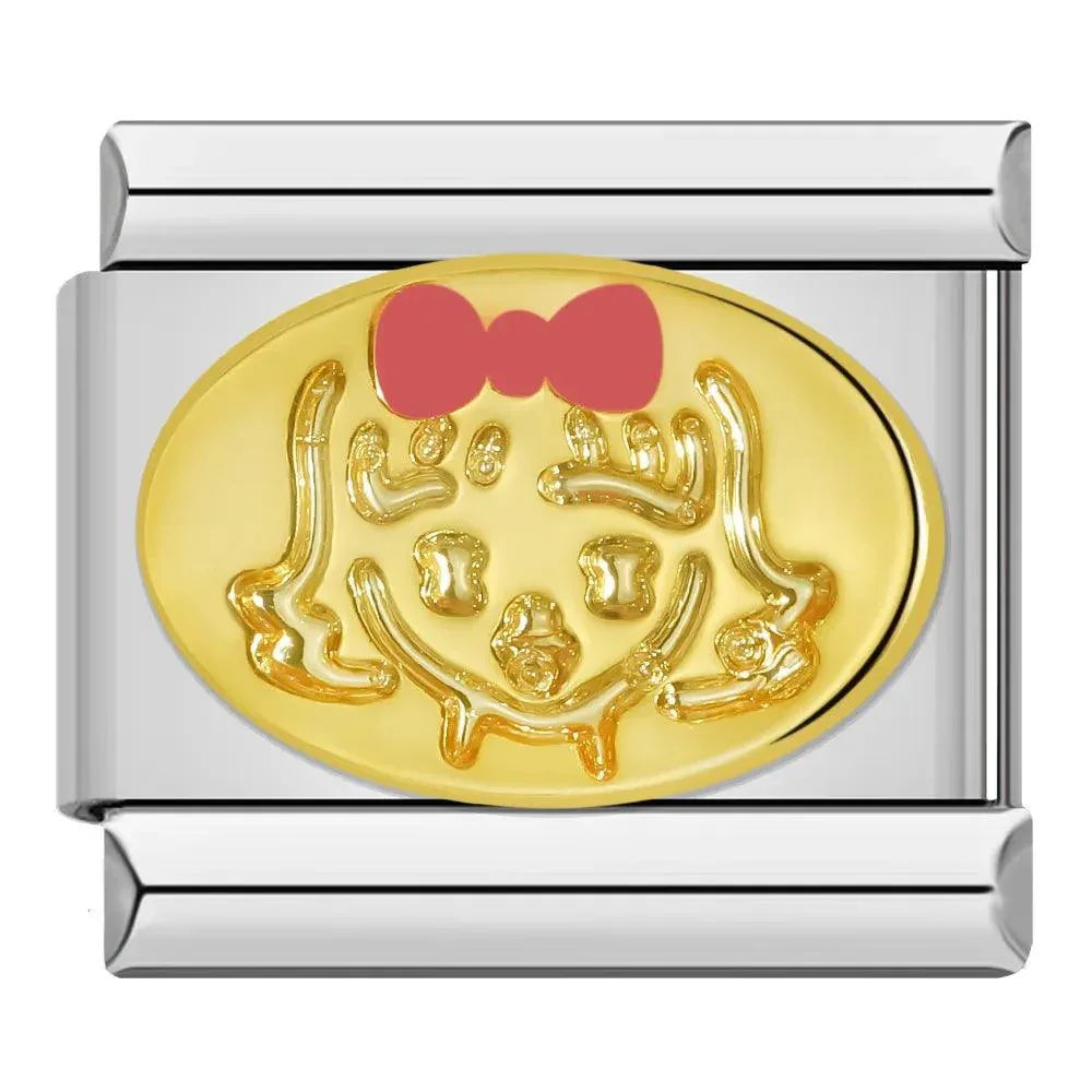 Little Girl in Gold with her Pink Bow Tie - Charms Official