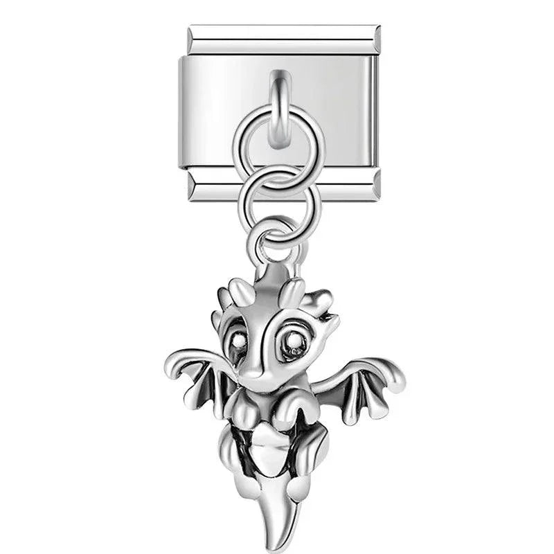 Magic Dragon, on Silver - Charms Official