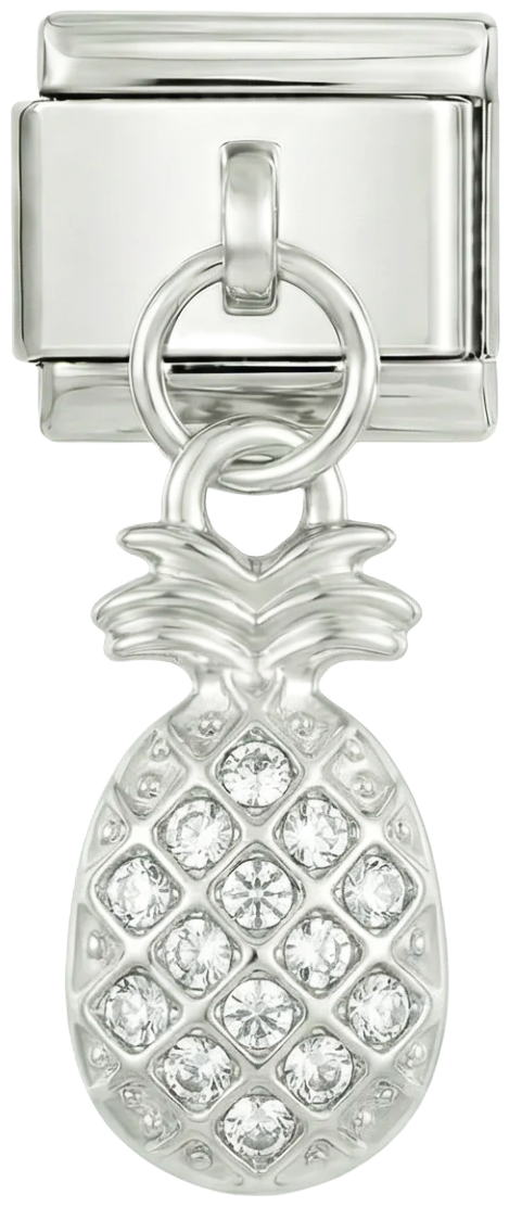 Ananas mit Steinen, auf Silber