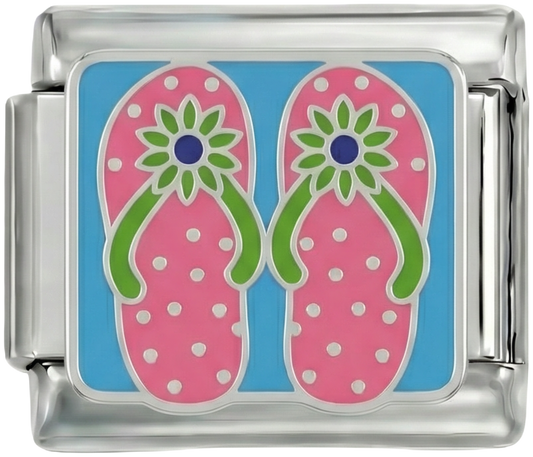 Pink Beach Flip Flop, on Silver - pink-beach-flip-flop-on-silver.png