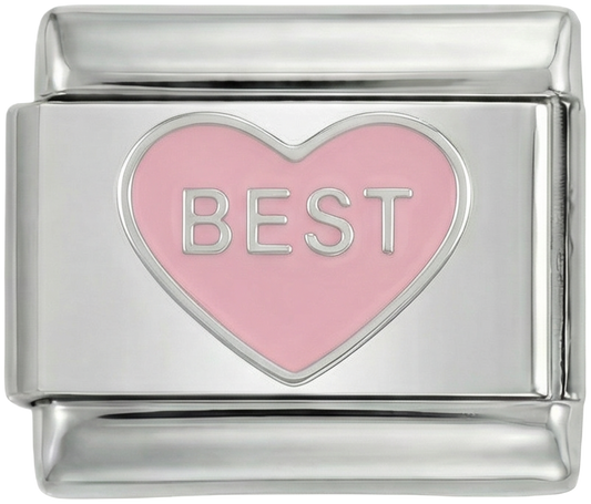 Pink Heart, BEST, on silver - pink-heart-best-on-silver.png