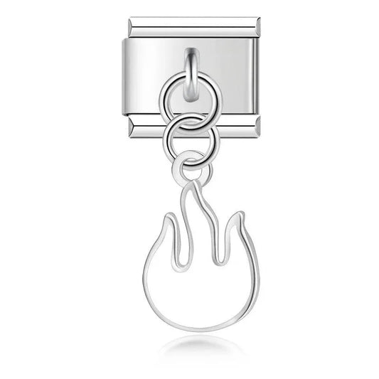 White Flame, on Silver - Charms Official